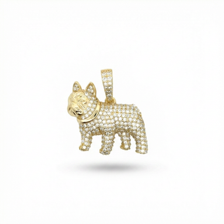 1.2ct Iced-Out French Bulldog Moissanite Pendant