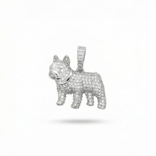 1.2ct Iced-Out French Bulldog Moissanite Pendant