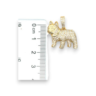 1.2ct Iced-Out French Bulldog Moissanite Pendant