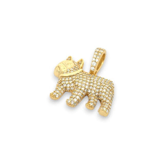 1.2ct Iced-Out French Bulldog Moissanite Pendant