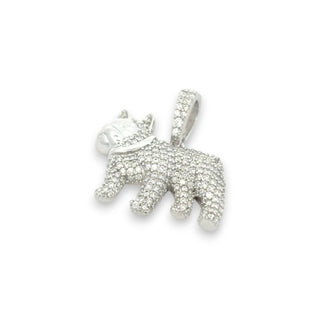 1.2ct Iced-Out French Bulldog Moissanite Pendant