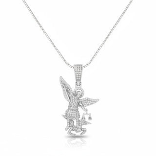 Iced-Out St. Michael the Archangel Moissanite Pendant