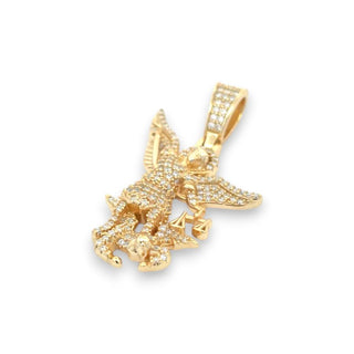 Iced-Out St. Michael the Archangel Moissanite Pendant