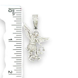 Iced-Out St. Michael the Archangel Moissanite Pendant
