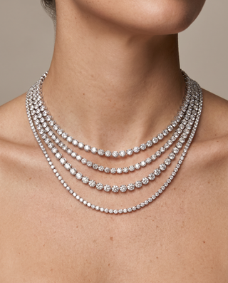 Lab Grown Diamond Illusion-Set Tennis Necklace
