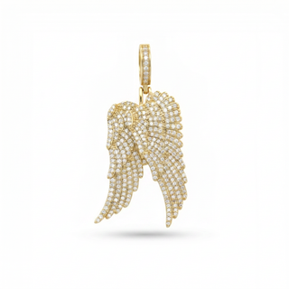Layered Angel Wings Moissanite Pendant
