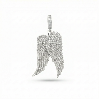 Layered Angel Wings Moissanite Pendant