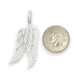 Layered Angel Wings Moissanite Pendant