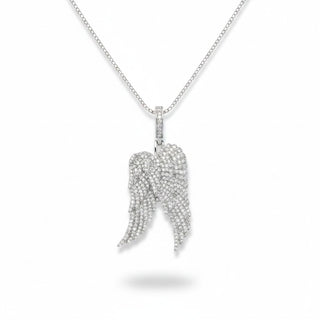 Layered Angel Wings Moissanite Pendant