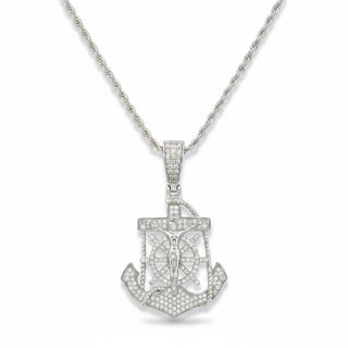1 ct Mariner's Cross Anchor Crucifix Moissanite Pendant