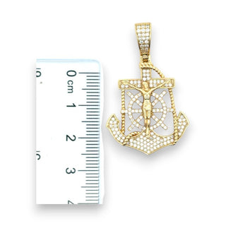 1 ct Mariner's Cross Anchor Crucifix Moissanite Pendant