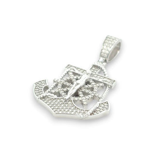 1 ct Mariner's Cross Anchor Crucifix Moissanite Pendant
