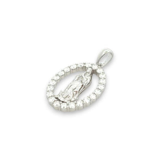 Our Lady of Guadalupe Oval Medal Moissanite Pendant