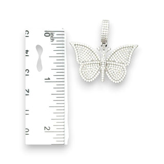 Iced-Out Moissanite Butterfly Pendant