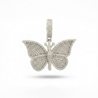Iced-Out Moissanite Butterfly Pendant