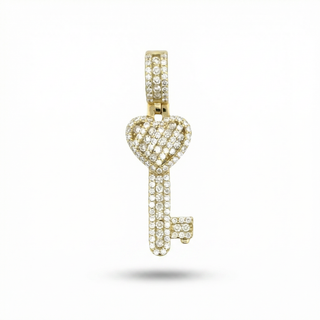 Pavé Heart Key Moissanite Pendant