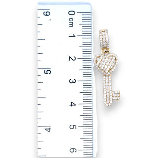 Pavé Heart Key Moissanite Pendant