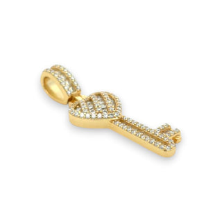 Pavé Heart Key Moissanite Pendant