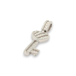 Pavé Heart Key Moissanite Pendant