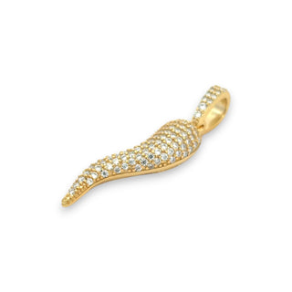 .9ct Pavé Italian Horn Moissanite Pendant
