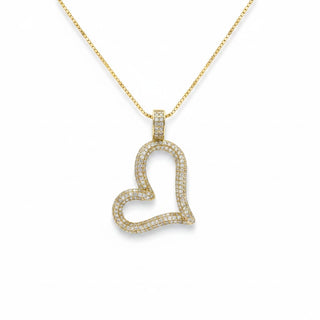 Pavé Open Heart Outline Moissanite Pendant