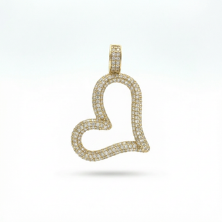 Pavé Open Heart Outline Moissanite Pendant