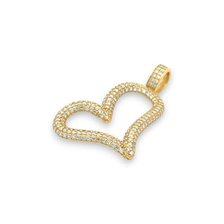 Pavé Open Heart Outline Moissanite Pendant