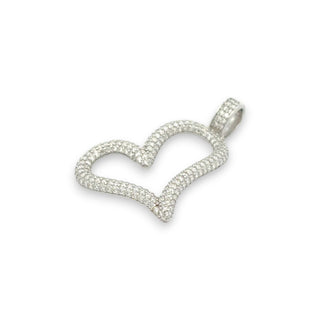 Pavé Open Heart Outline Moissanite Pendant