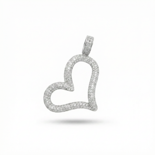 Pavé Open Heart Outline Moissanite Pendant
