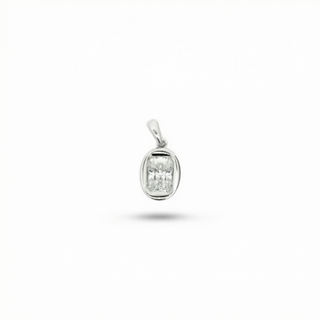 Radiant-Cut Bezel-Set Solitaire Moissanite Pendant