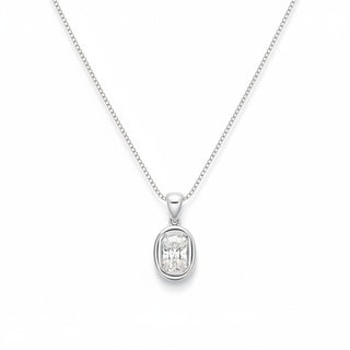 Radiant-Cut Bezel-Set Solitaire Moissanite Pendant