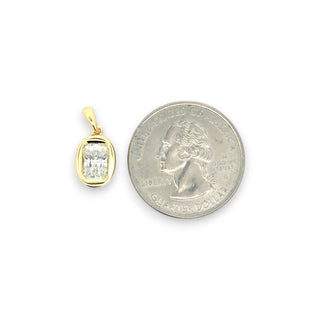 Radiant-Cut Bezel-Set Solitaire Moissanite Pendant