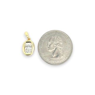 Radiant-Cut Bezel-Set Solitaire Moissanite Pendant view 5