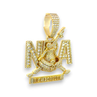 3.2ct Rich Forever Iced Nameplate Moissanite Pendant