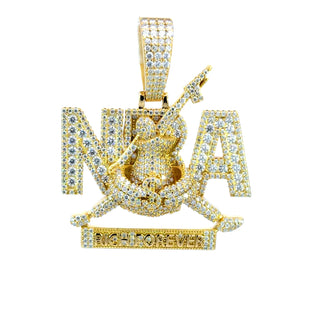 3.2ct Rich Forever Iced Nameplate Moissanite Pendant