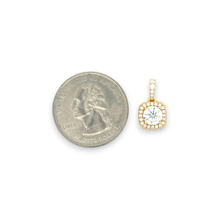 Round-Cut Cushion Double Halo Moissanite Pendant