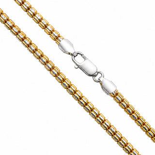 Bead Chain 4mm Two-Tone over 925 Sterling Silver