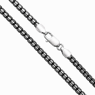 Bead Chain 4mm Two-Tone over 925 Sterling Silver