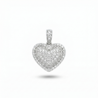 .6ct Flooded Puffy Heart with Halo Border Moissanite Pendant