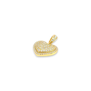 .6ct Flooded Puffy Heart with Halo Border Moissanite Pendant