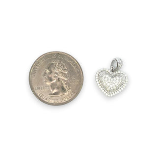 .6ct Flooded Puffy Heart with Halo Border Moissanite Pendant