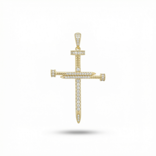 Nail Cross Hip Hop VVS Moissanite Pendant - Large and Small