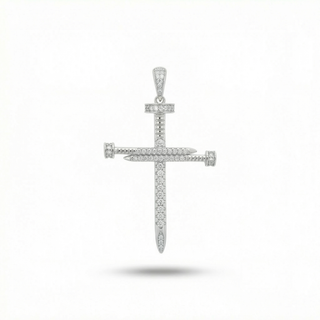 Nail Cross Hip Hop VVS Moissanite Pendant - Large and Small
