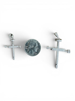Nail Cross Hip Hop VVS Moissanite Pendant - Large and Small