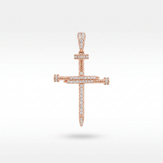 Nail Cross Hip Hop VVS Moissanite Pendant - Large and Small