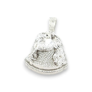 Two-Tone Jesus Face Piece with Iced Border Moissanite Pendant.