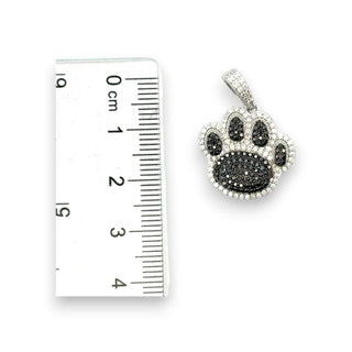 1ct Two-Tone Paw Print Moissanite Pendant