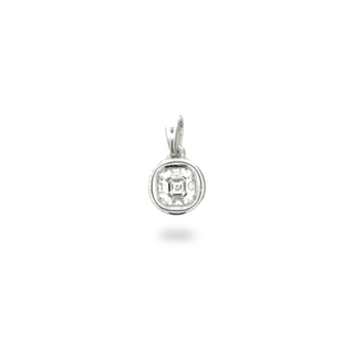 Asscher-Cut Bezel-Set Solitaire Moissanite Pendant in sterling silver
