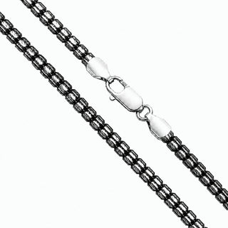 Bead Chain 4mm Two-Tone over 925 Sterling Silver