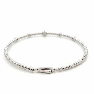 Beaded five-station moissanite bangle in sterling silver